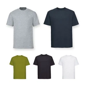 Men's Plain T Shirts 100% Cotton Short Sleeves Tee Crew Neck Polo Top Shirt S-XL - Picture 1 of 1