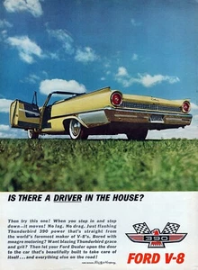 Ford Galaxie 390 1961 convertible anuncio original impreso en color - Imagen 1 de 1