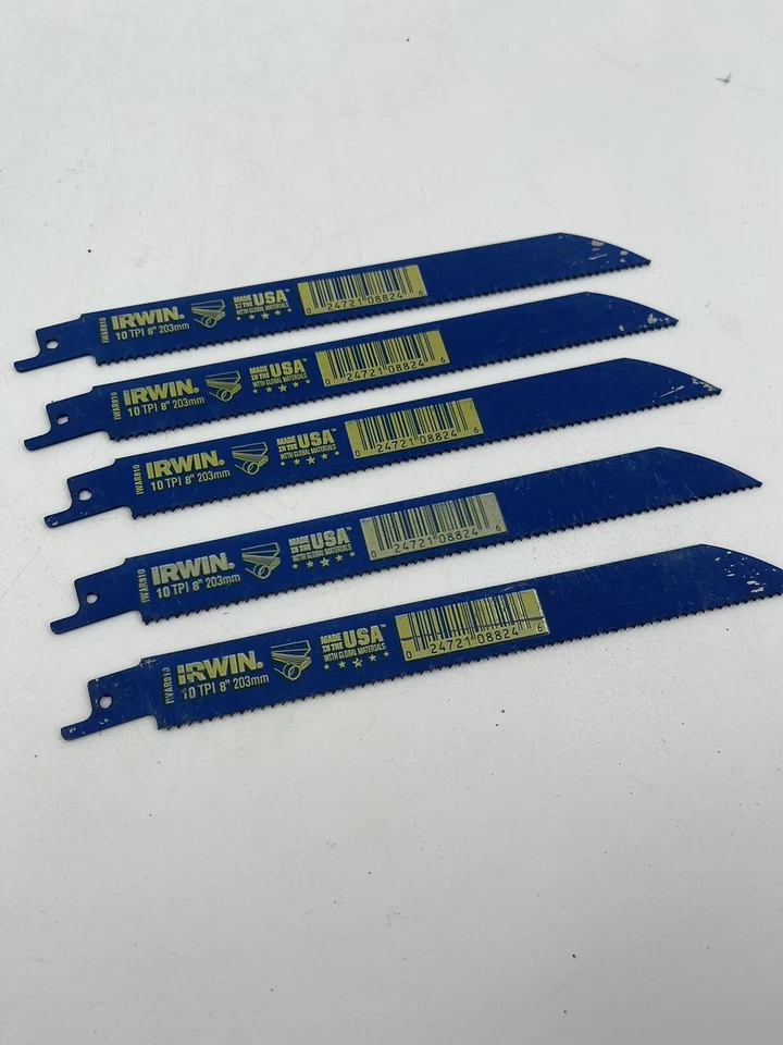 IRWIN 8" 10 TPI METAL & WOOD RECIPROCATING SAW BLADES New - Image 1 of 4