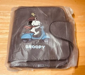 Snoopy und Woodstock auf Vespa Geldbörse/Portemonnaie grau PU-Leder **NEU+OVP** - Bild 1 von 3