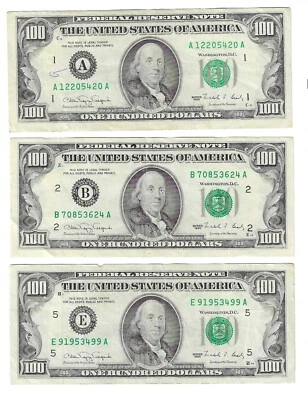 5 Diff 1990 $100 Notes Boston New York Richmond Chicago Minneapo YOUR CHOICE L40 - Image 1 of 4
