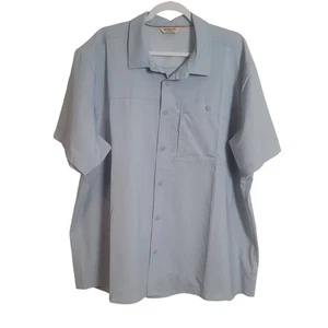 Simms Lightweight Vented Button Up Shirt Men's Size 2X Blue Short Sleeve Fishing - Picture 1 of 13