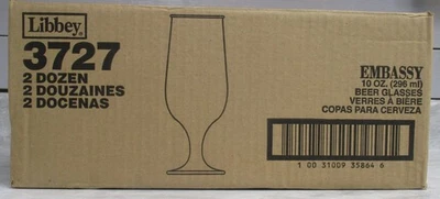 Case of 24 Libbey 3727 Embassy 10oz. Beer Glasses 7"------New - Image 1 of 2