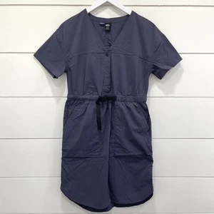 REI Co-op Shirt Dress Womens Medium Gray Outdoor Utility Belted Pockets Stretch - Picture 1 of 7