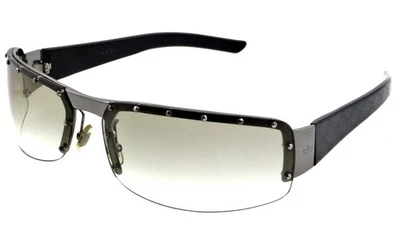 Nuevas gafas de sol GUCCI GG1836/F/S BLC29 70 mm negras grises envolventes con escudo tachuelas Italia Foto 1 de 4