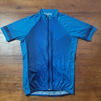 Camiseta deportiva de ciclismo grande SMS Santini para hombre 19,5" P2P elástica (9/10) Italia L Foto 1 de 4