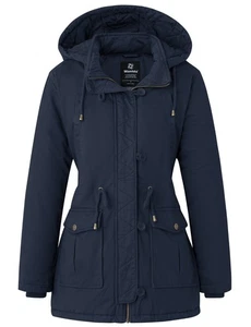 Abrigo acolchado grueso de invierno para mujer Wantdo capucha de piel cálido forrado de lana Parka chaqueta - Imagen 1 de 62