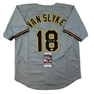 Autographed/Signed Andy Van Slyke Pittsburgh Grey Baseball Jersey JSA COA - Image 1 of 4