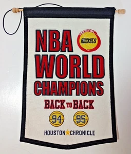 Houston Rockets Decorative Flag NBA World Champtions Back To Back 94 95 MADE USA - Picture 1 of 6