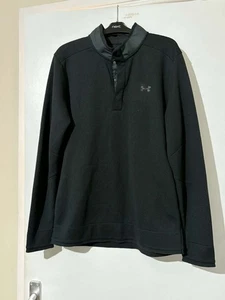 Under Armour Golf Coldgear Storm Men's Black Pullover Snap Fleece / Jumper Size - Picture 1 of 6