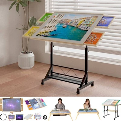 1500pcs Puzzle Jigsaw Table Adjustable Height&Up Puzzle Board w 4 Draws Cover AU - image 1 of 4