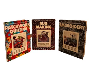 3 Lot: Vintage Better Homes Gardens - Patchwork Quilting, Rug Making, Embroidery - Imagen 1 de 6