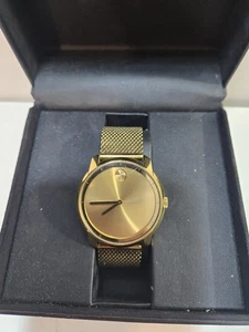 Movado Bold 44mm Gold Dial Men's Gold Watch, Original Box, New Battery - Picture 1 of 9