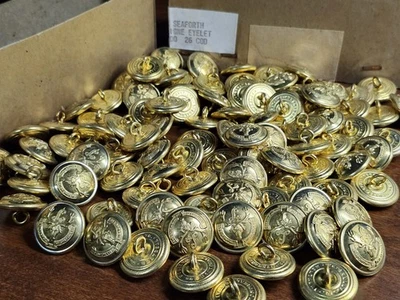 Rare LOT 100 INSIGNIA Seaforth Highlanders Military Brass Eyelet Buttons Livery - Image 1 of 4