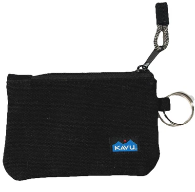 Chaveiro preto KAVU Fairbanks minimalista com zíper estojo de identificação carteira cartão - Imagem 1 de 4