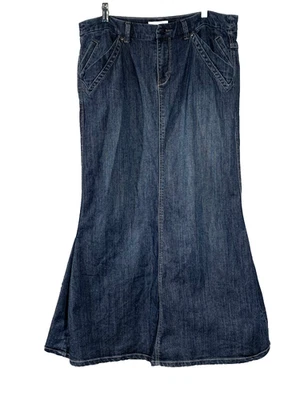 Maxi Falda Venezia Mermaid Denim Oscuro Acampanada Rocker Para Mujer Talla 14 Azul Jean Foto 1 de 4