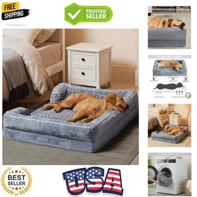 Cama de lujo para perros con forro impermeable - Soporte ortopédico para perros grandes, 36x27 Foto 1 de 4