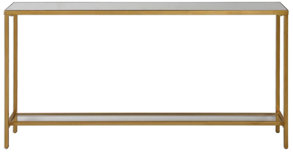 Uttermost Hayley 60" Wide Glass and Gold Console Table - Image 1 of 1