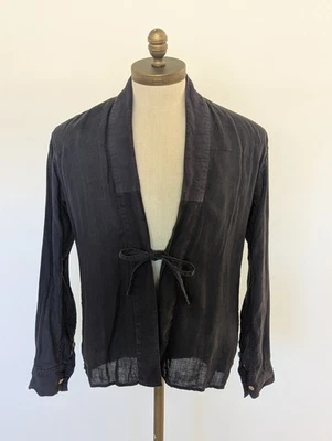 Visvim SS18 Lhamo Shirt Linen Dark Blue and Black Yukata - Image 1 of 4