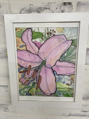 Pintura floral original acuarela/tinta, arte moderno: por Lisa Marie McClellan Foto 1 de 4