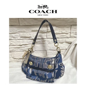 Coach Poppy Accessoire Pouch Handtasche eine Schultertasche y2k blau 15302 - Bild 1 von 11