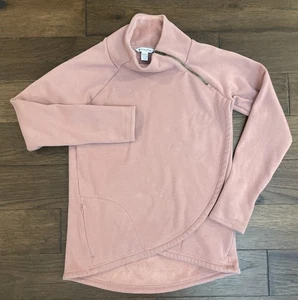 ATHLETA Cozy Karma Asym Felpa Abito Tunica S Alto Blush Rosa - Foto 1 di 9