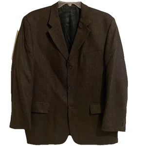 Blazer De Colección Roberto Villini Para Hombres 44R Marrón Espiga Tweed Marrón Lana 3 Botones - Imagen 1 de 14