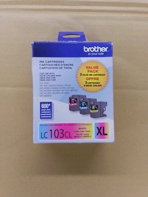 GENUINE - BROTHER LC103CL 3-PACK COLOR INK CARTRIDGES - LC1033PKS OPEN BOX 2028 - Image 1 of 3