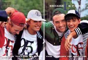 1995 Escada John Pearson Rebecca Romijn fashion 2-page MAGAZINE AD - Picture 1 of 1