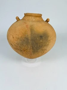 Ancient Pre Columbian Pottery Olla, Figural Humanoid Handles, Chiriqui Region - Picture 1 of 15