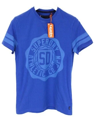 Superdry Atlethic Rosetta Tee Camiseta Hombre Pequeño Cuello Redondo Corta Azul - Imagen 1 de 4