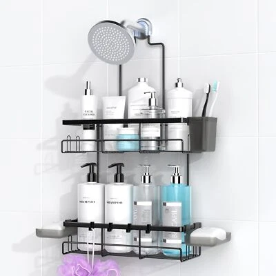 Hanging Shower Caddy Bathroom Organizer Shelf Racks Shampoo Soap Holders - Image 1 of 4