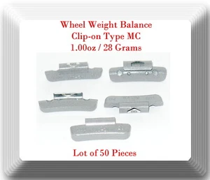 50 Pcs CLIP-ON Wheel Weight Balance MC Type 1.00ozFor All Type Alloy Rims - Picture 1 of 1