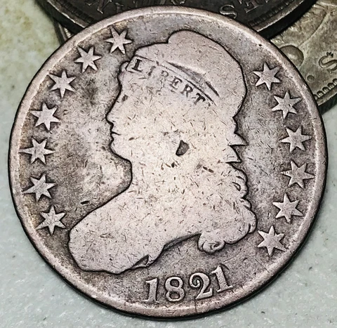 1821 Capped Bust Half Dollar 50C Ungraded Choice 90% Silver US Coin CC15855 Cover