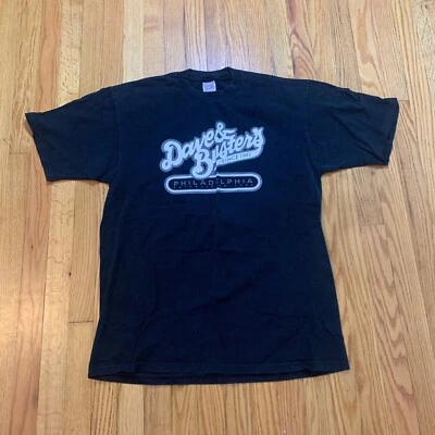 Camiseta De Colección Dave & Busters Talla XL Jerzees Negra EE. UU. Desde 1982 Philadelphia Foto 1 de 4