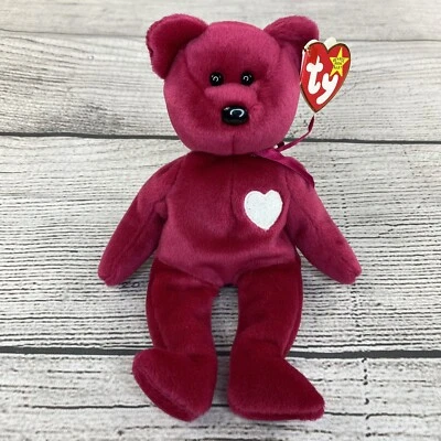 VALENTINA Beanie Babies TY Valentines Day Heart Teddy Bear Plush Stuffed Animal - Image 1 of 4