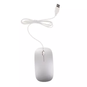 Thin Slim USB Optical Wired Mouse for PC Laptop Windows Apple- Silver - Picture 1 of 8