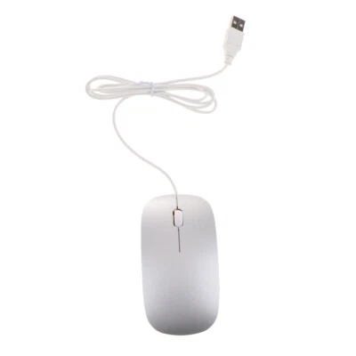   Thin Slim USB Optical Wired Mouse for PC Laptop Windows Apple- Silver - Image 1 of 4
