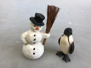 Lotto porcellana PUPAZZO DI NEVE PINGUINO di Goebel - Foto 1 di 7