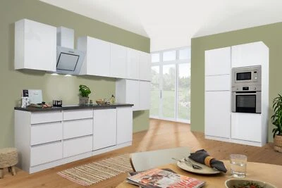 Küche Küchenzeile Küchenblock grifflos Weiß Lorena 445 cm Respekta - Bild 1 von 4