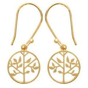 BOUCLES d'oreilles Arbre de Vie Plaqué Or 18 carats - NEUVES  - Imagen 1 de 2