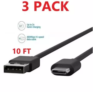 5-Pack 10FT Fast Charging Cord Type C Cable USB-C For Samsung Galaxy A20 A30 A50 - Picture 1 of 4
