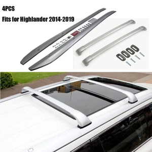 Roof rack fits for Toyota Highlander 2014-2019 luggage rails 4PCS cross bars - Picture 1 of 9
