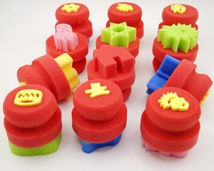 Dabbers grandes con respaldo de espuma X 12 niños bebés pintura artes y oficios nuevos - Imagen 1 de 6