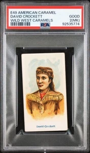 1910 E49 American Caramel Wild West DAVID CROCKETT  PSA 2 GD (MK) - Picture 1 of 3