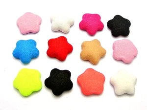 50 Mixed Plain Color Flatback Fabric Covered Buttons Cabochon Various Shape - Picture 1 of 11
