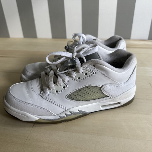 Nike Air Jordan V 5 bianche basse grigio lupo nero 2016 retrò 819173 122 taglia 6y