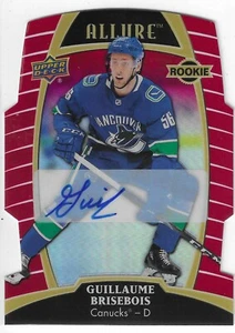 2019-20 ALLURE GUILLAUME BRISEBOIS RED RAINBOW AUTO RC #63 CANUCKS 201/349 - Picture 1 of 2