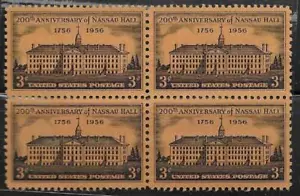 1956  Scott # 1083  200th Anniversary  Nassau Hall 3c  Block of  4 MNH OG - Picture 1 of 1