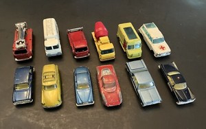 Lot Of 12 Vintage 1960’s HUSKY Die-Cast Cars and Trucks